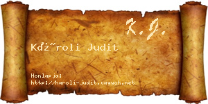 Károli Judit névjegykártya