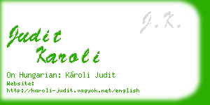 judit karoli business card