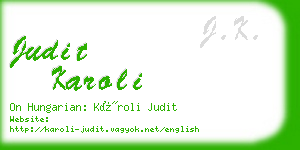 judit karoli business card